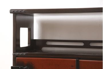 中古　美品　民芸城山　重厚な雰囲気漂う飾り棚(戸棚、収納棚、茶棚)(R-053820)