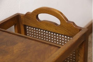 中古　DREXEL HERITAGE(ドレクセルヘリテイジ)　Et Cetera(エトセトラ)　個性的なデザインが魅力的なマガジンラック(収納棚、サイドテーブル)(R-053834)