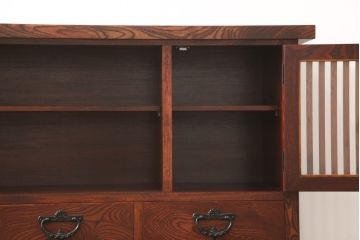 中古　美品　伝統民芸家具　迫力のある杢目が魅力的な岩谷堂箪笥サイドボード(引き出し、収納棚、キャビネット)(R-053839)