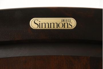中古　絶版品　SIMMONS(シモンズ)社　民芸家具調のデザインが魅力的なベッドフレーム(セミダブルサイズ)(R-053879)