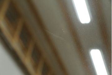 中古　美品　松本民芸家具　西洋アンティークのような雰囲気を感じさせる、丸型一面鏡のドレッサー(鏡台、ミラー)(定価約43万円)(R-053900)