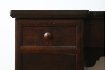 中古　美品　松本民芸家具　西洋アンティークのような雰囲気を感じさせる、丸型一面鏡のドレッサー(鏡台、ミラー)(定価約43万円)(R-053900)