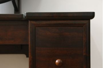 中古　美品　松本民芸家具　西洋アンティークのような雰囲気を感じさせる、丸型一面鏡のドレッサー(鏡台、ミラー)(定価約43万円)(R-053900)