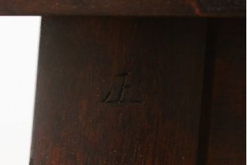 中古　美品　松本民芸家具　西洋アンティークのような雰囲気を感じさせる、丸型一面鏡のドレッサー(鏡台、ミラー)(定価約43万円)(R-053900)