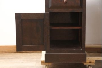 中古　松本民芸家具　シックな色合いが上品なM型両袖机(両袖デスク、ワークデスク、在宅ワーク、在宅用)(定価約72万円)(R-053912)