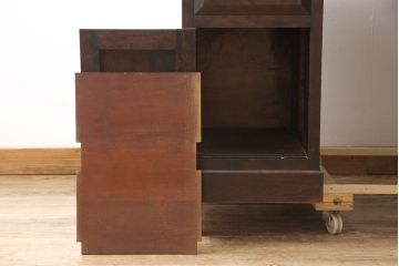 中古　松本民芸家具　シックな色合いが上品なM型両袖机(両袖デスク、ワークデスク、在宅ワーク、在宅用)(定価約72万円)(R-053912)