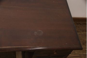中古　松本民芸家具　シックな色合いが上品なM型両袖机(両袖デスク、ワークデスク、在宅ワーク、在宅用)(定価約72万円)(R-053912)
