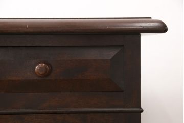 中古　松本民芸家具　シックな色合いが上品なM型両袖机(両袖デスク、ワークデスク、在宅ワーク、在宅用)(定価約72万円)(R-053912)