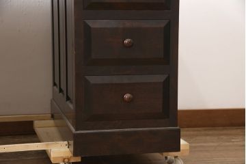 中古　松本民芸家具　シックな色合いが上品なM型両袖机(両袖デスク、ワークデスク、在宅ワーク、在宅用)(定価約72万円)(R-053912)