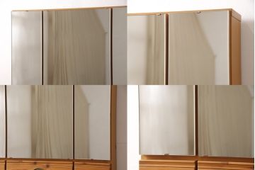中古　美品　シャルドネ(CHARDONNAY)　CRIVILLE(クリビーレ)　パイン材　木の温かみを感じられるドレッサー+スツールセット(鏡台、ミラー、椅子)(R-053931)
