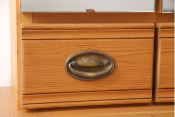 中古　美品　シャルドネ(CHARDONNAY)　CRIVILLE(クリビーレ)　パイン材　木の温かみを感じられるドレッサー+スツールセット(鏡台、ミラー、椅子)(R-053931)