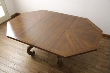 中古　美品　DREXEL HERITAGE(ドレクセルヘリテイジ)　ESPERANTO(エスペラント)　優雅な佇まいが美しいダイニングテーブル(定価約70万円)(エクステンションテーブル、ドローリーフテーブル)(R-053935)