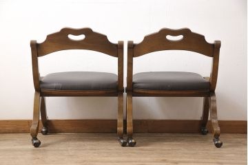 中古　DREXEL HERITAGE(ドレクセルヘリテイジ)　ESPERANTO(エスペラント)　優雅な佇まいが美しいダイニングチェア2脚セット(2脚定価 約40万円)(サイドチェア、椅子、イス)(R-053937)