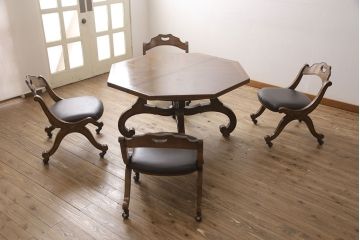 中古　DREXEL HERITAGE(ドレクセルヘリテイジ)　ESPERANTO(エスペラント)　優雅な佇まいが美しいダイニングチェア2脚セット(2脚定価 約40万円)(サイドチェア、椅子、イス)(R-053937)