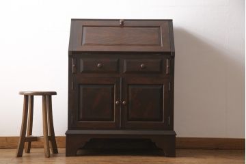 中古　松本民芸家具　上品な雰囲気漂うライティングビューロー(ワークデスク、机、在宅ワーク、在宅用戸棚)(R-053939)