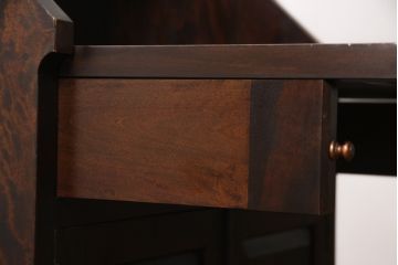 中古　松本民芸家具　上品な雰囲気漂うライティングビューロー(ワークデスク、机、在宅ワーク、在宅用戸棚)(R-053939)