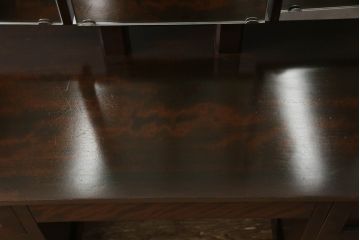 中古　美品　松本民芸家具　シックな色合いと直線的なデザインが美しい309型三面鏡(ドレッサー、鏡台)(R-053947)