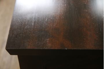 中古　美品　松本民芸家具　シックな色合いと直線的なデザインが美しい309型三面鏡(ドレッサー、鏡台)(R-053947)