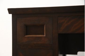 中古　美品　松本民芸家具　シックな色合いと直線的なデザインが美しい309型三面鏡(ドレッサー、鏡台)(R-053947)