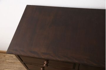 中古　松本民芸家具　シックな佇まいが落ち着いた空間を演出するシンプルなチェスト(整理タンス、引き出し)(R-053948)