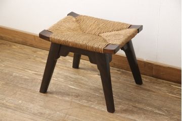中古　松本民芸家具　514型　アジアンテイストの空間づくりにおすすめのラッシスツール(定価約8万8千円)(椅子、チェア)(R-053950)