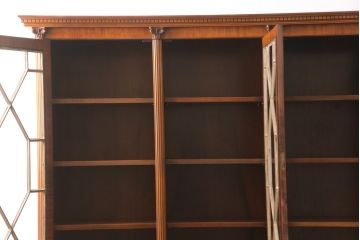 ビンテージ　イギリス輸入家具　マホガニー材　高級感溢れる佇まいが美しいキャビネット(収納棚、戸棚、飾り棚、食器棚、ヴィンテージ)(R-053958)