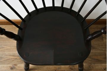 中古　松本民芸家具　#91型　落ち着きのある空間を演出するキャプテンチェア(アームチェア、板座チェア、椅子、ダイニングチェア)(R-053960)