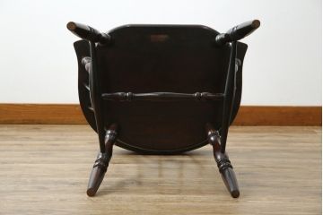 中古　松本民芸家具　#91型　落ち着きのある空間を演出するキャプテンチェア(アームチェア、板座チェア、椅子、ダイニングチェア)(R-053960)
