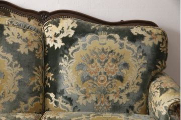 張替え費込み!! 中古　特注品　カリモク家具(karimoku)　domani(ドマーニ)　Louis(ルイ)XVシリーズ　エレガントな空間づくりにおすすめの三人掛けソファ(3人掛け、3P)(定価約130万円)(R-053970)
