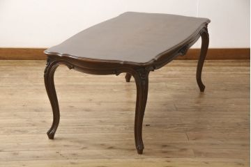 中古　カリモク家具(karimoku)　domani(ドマーニ)　Louis(ルイ)XVシリーズ　細やかなレリーフが魅力的なセンターテーブル(リビングテーブル)(R-053972)