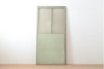 アンティーク建具　レトロな趣を感じるガラス戸1枚(引き戸、建具)(R-053995)