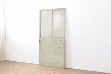 アンティーク建具　レトロなダイヤガラス引き戸1枚(ガラス戸、建具)(R-054000)