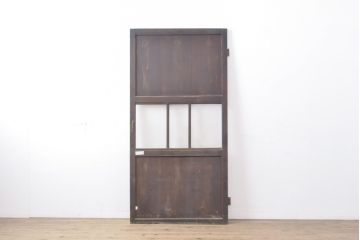 アンティーク建具　落ち着いた色合いがシックなガラス帯の扉(ドア、建具)(R-054003)