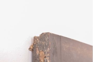 アンティーク建具　落ち着いた色合いがシックなガラス帯の扉(ドア、建具)(R-054003)