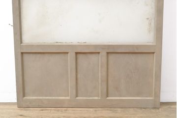 アンティーク建具　すりガラスとダイヤガラスの入ったガラス戸1枚(引き戸、建具)(R-054006)