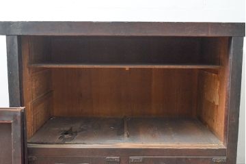 和製アンティーク　和モダンな雰囲気のお部屋にぴったりな水屋サイドボード(食器棚、キャビネット、収納棚、戸棚)(R-054010)