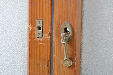 アンティーク建具　ナチュラルな雰囲気が魅力的なガラス戸2枚(引き戸、建具)(R-054014)