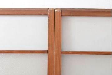 アンティーク建具　ナチュラルな雰囲気が魅力的なガラス戸2枚(引き戸、建具)(R-054014)