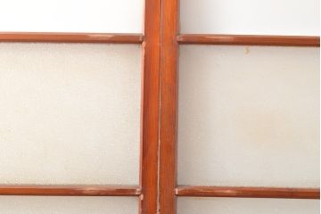 和製アンティーク　明るい木色がレトロな雰囲気を醸し出すガラス戸2枚セット(引き戸、建具)(R-054019)