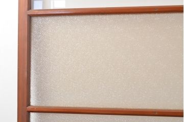 和製アンティーク　明るい木色がレトロな雰囲気を醸し出すガラス戸2枚セット(引き戸、建具)(R-054019)