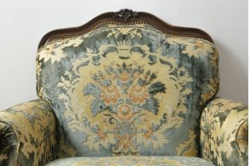 中古　美品　カリモク家具(karimoku)　domani(ドマーニ)　Louis(ルイ)XVシリーズ　ルイ15世　優雅なひとときを演出してくれる1人掛けソファ(定価約50万円)(アームソファ、一人掛け、1P)(R-054026)