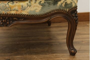 中古　美品　カリモク家具(karimoku)　domani(ドマーニ)　Louis(ルイ)XVシリーズ　ルイ15世　優雅なひとときを演出してくれる1人掛けソファ(定価約50万円)(アームソファ、一人掛け、1P)(R-054026)