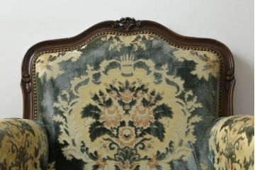 中古　美品　カリモク家具(karimoku)　domani(ドマーニ)　Louis(ルイ)XVシリーズ　ルイ15世　優雅なひとときを演出してくれる1人掛けソファ(定価約50万円)(アームソファ、一人掛け、1P)(R-054026)