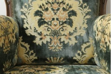 中古　美品　カリモク家具(karimoku)　domani(ドマーニ)　Louis(ルイ)XVシリーズ　ルイ15世　優雅なひとときを演出してくれる1人掛けソファ(定価約50万円)(アームソファ、一人掛け、1P)(R-054026)