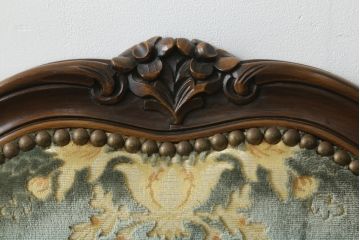中古　美品　カリモク家具(karimoku)　domani(ドマーニ)　Louis(ルイ)XVシリーズ　ルイ15世　優雅なひとときを演出してくれる1人掛けソファ(定価約50万円)(アームソファ、一人掛け、1P)(R-054026)