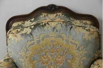 中古　カリモク家具(karimoku)　domani(ドマーニ)　Louis(ルイ)XVシリーズ　ルイ15世　優雅なひとときを演出してくれる1人掛けソファ(定価約50万円)(アームソファ、一人掛け、1P)(R-054027)