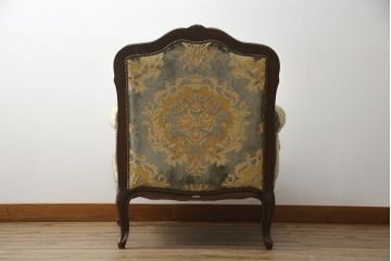 中古　カリモク家具(karimoku)　domani(ドマーニ)　Louis(ルイ)XVシリーズ　ルイ15世　優雅なひとときを演出してくれる1人掛けソファ(定価約50万円)(アームソファ、一人掛け、1P)(R-054027)
