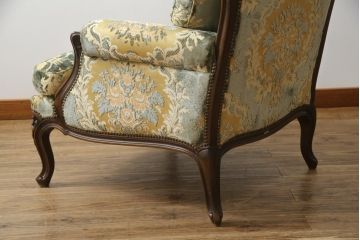 中古　カリモク家具(karimoku)　domani(ドマーニ)　Louis(ルイ)XVシリーズ　ルイ15世　優雅なひとときを演出してくれる1人掛けソファ(定価約50万円)(アームソファ、一人掛け、1P)(R-054027)