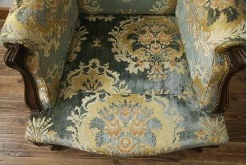 中古　カリモク家具(karimoku)　domani(ドマーニ)　Louis(ルイ)XVシリーズ　ルイ15世　優雅なひとときを演出してくれる1人掛けソファ(定価約50万円)(アームソファ、一人掛け、1P)(R-054027)