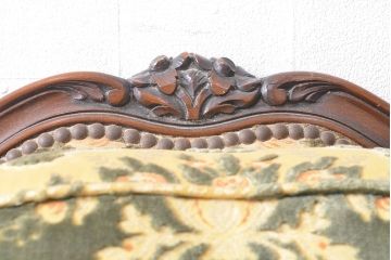 張替え費込み!! 中古　カリモク家具(karimoku)　domani(ドマーニ)　Louis(ルイ)XVシリーズ　ルイ15世　優雅なひとときを演出してくれる1人掛けソファ(定価約50万円)(アームソファ、一人掛け、1P)(R-054028)